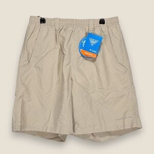 Columbia PFG Omni Shade Fishing Shorts Lined Trunks Men Small Beige 8" Outdoor